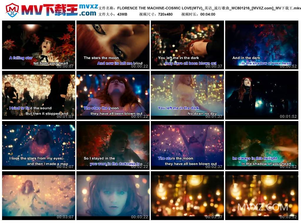 FLORENCE THE MACHINE-COSMIC LOVE(MTV)_英语_流行歌曲_MC801216